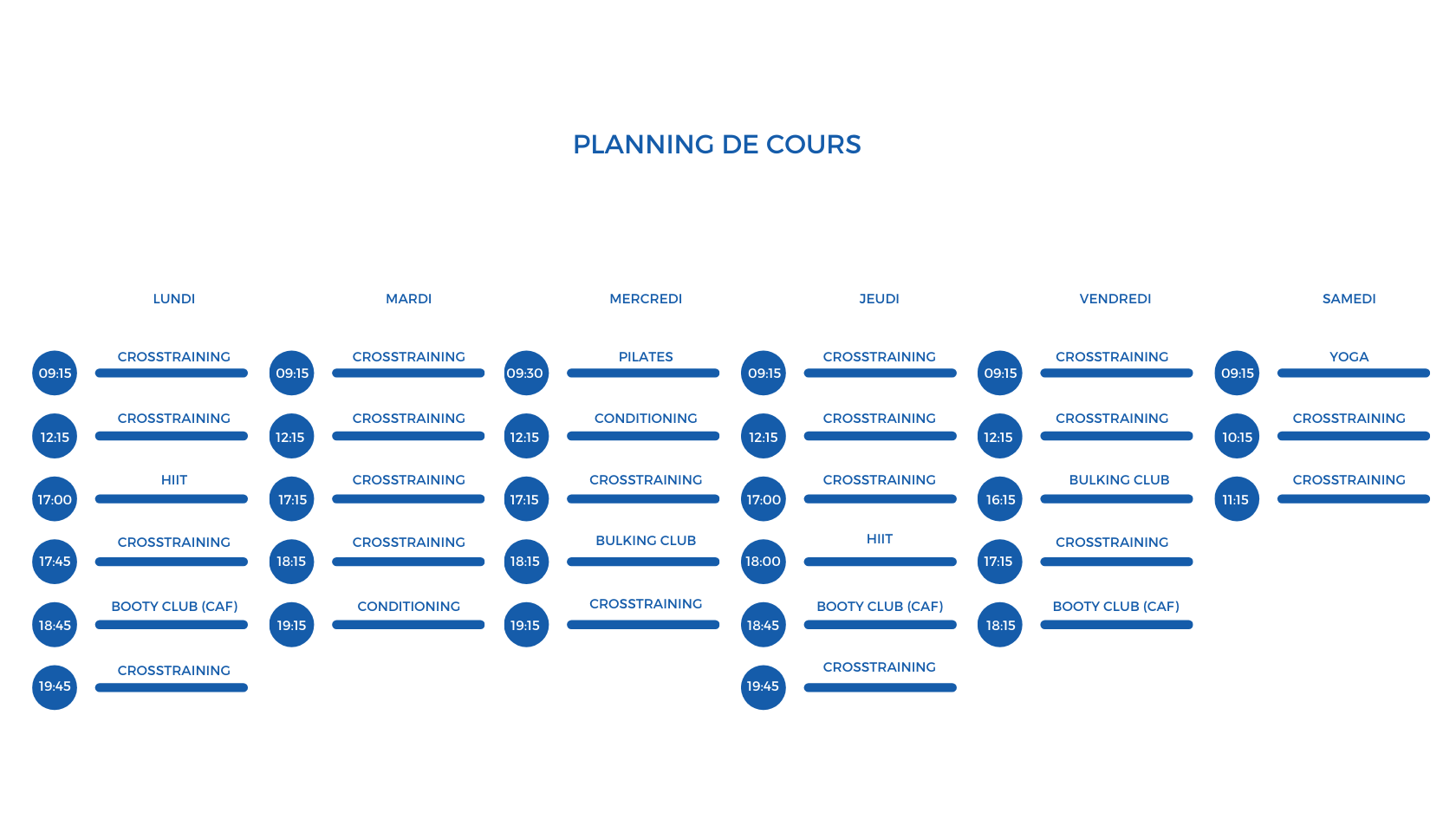 Planning de cours La Salle